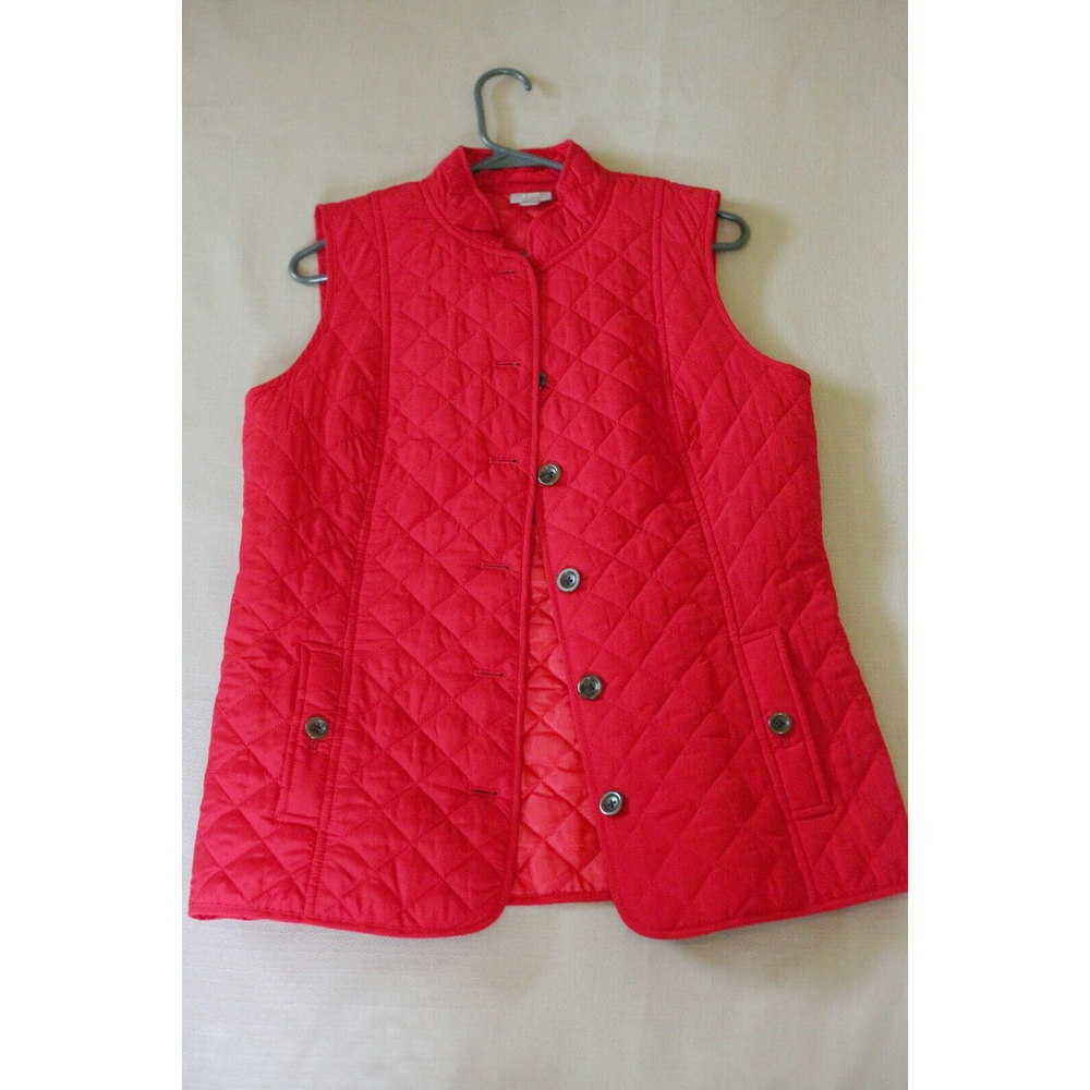 J.Jill Quilted Puffer Vest Jacket Red